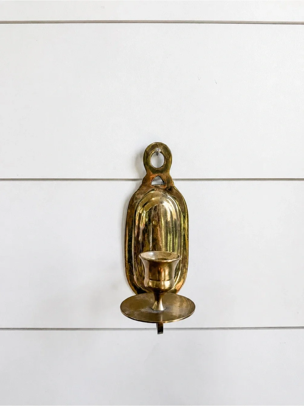 Vintage Brass Wall Candle Sconces Matching Pair